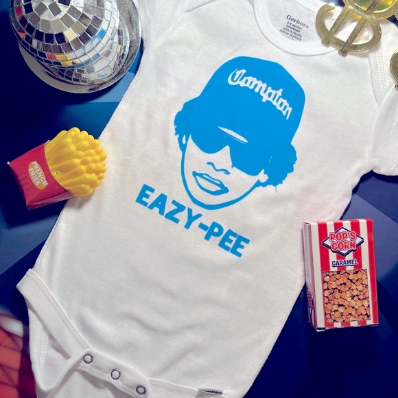 EAZY PEE funny smokn Gangsta Rap Godfather Compton hip-hop soft baby onesie 6-9M - Picture 4 of 15